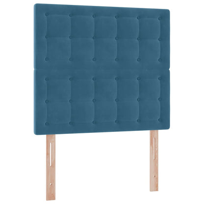 Letto con contenitore e materasso Blu Scuro 90 x 190 cm Velluto | homemem39