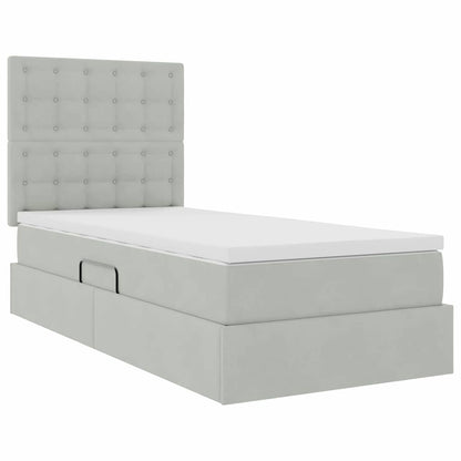 Letto con contenitore e materasso Grigio chiaro 90 x 200 cm | homemem39