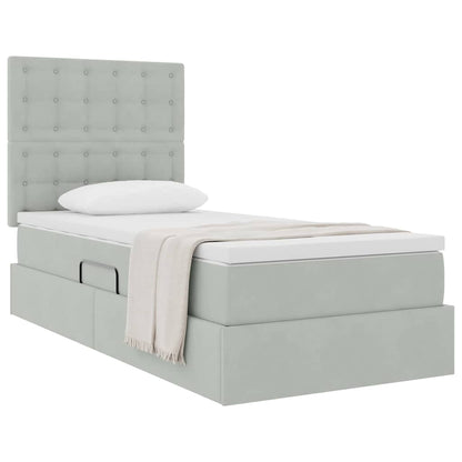 Letto con contenitore e materasso Grigio chiaro 100 x 200 cm | homemem39