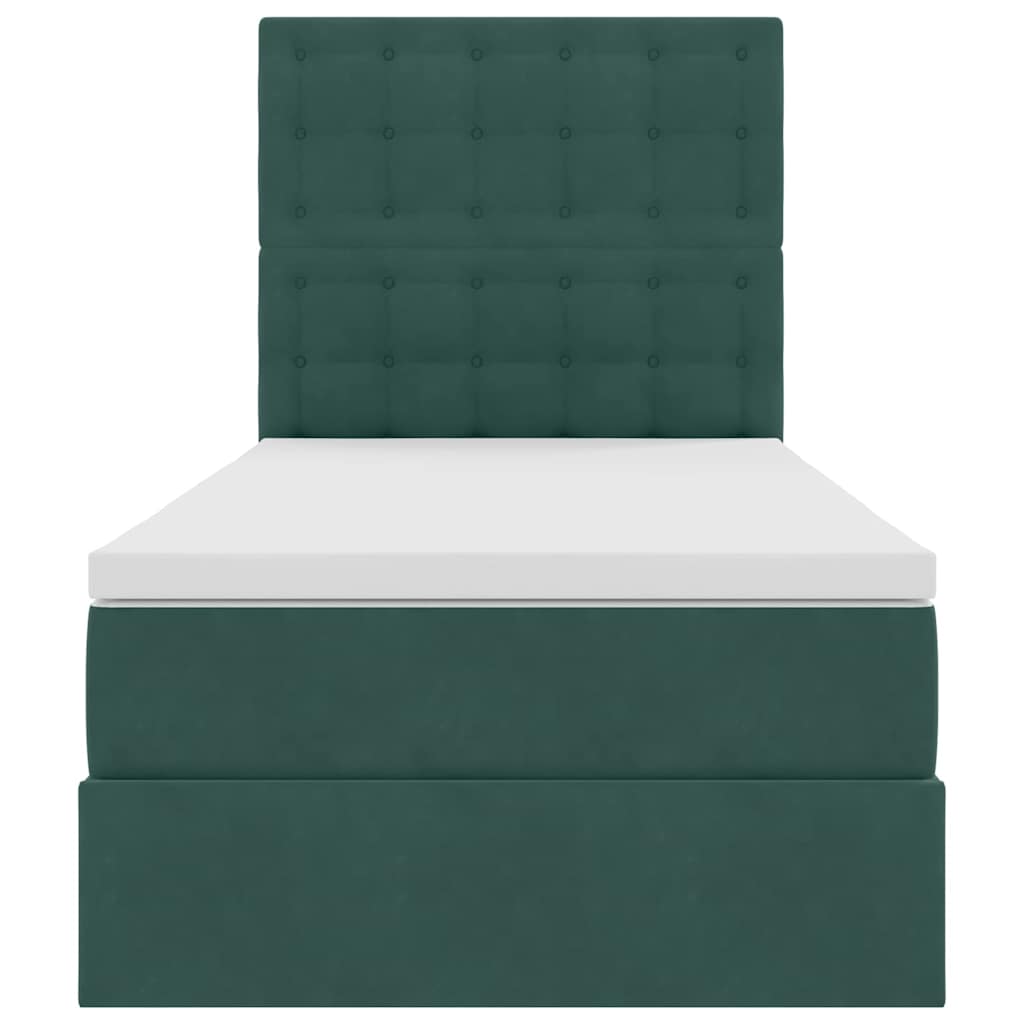 Letto con contenitore e materasso Verde Scuro 100 x 200 cm | homemem39