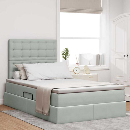 Letto con contenitore e materasso Grigio chiaro 120 x 190 cm | homemem39