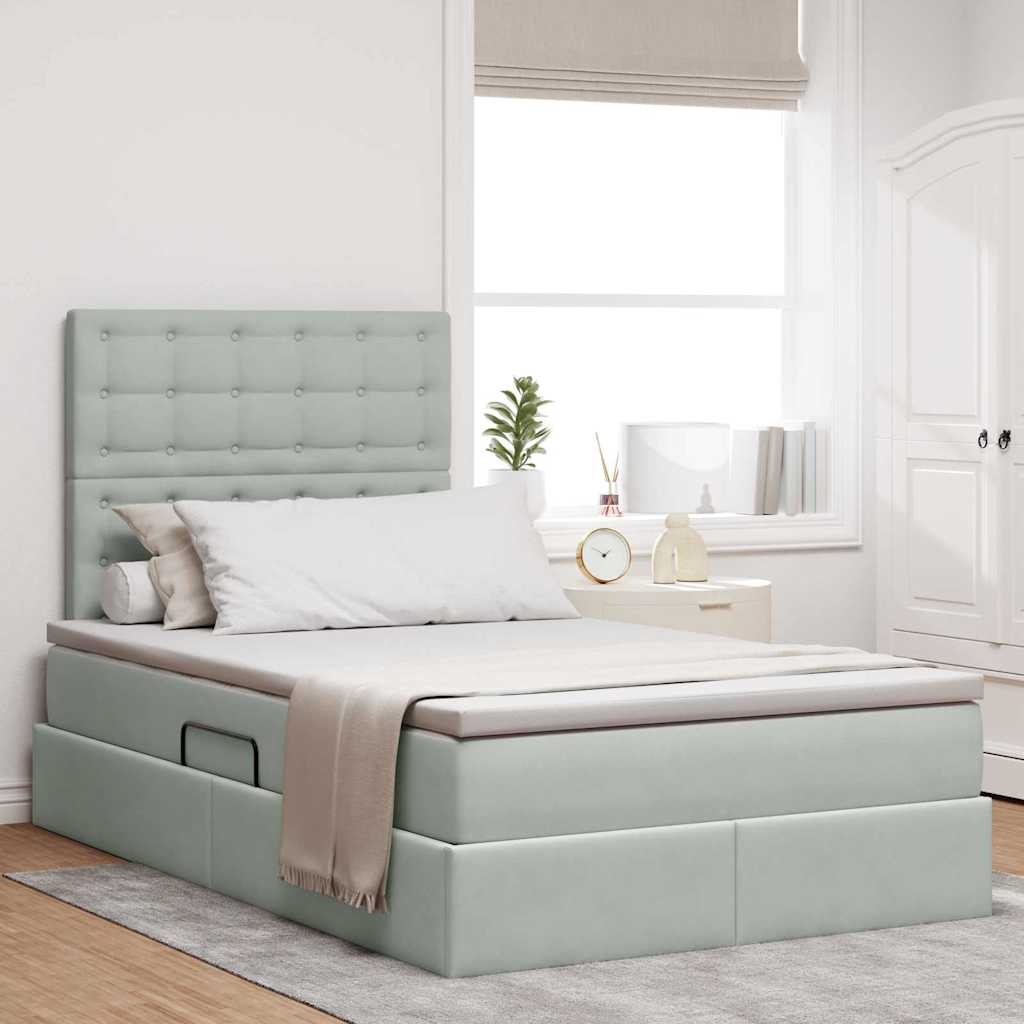 Letto con contenitore e materasso Grigio chiaro 120 x 200 cm | homemem39