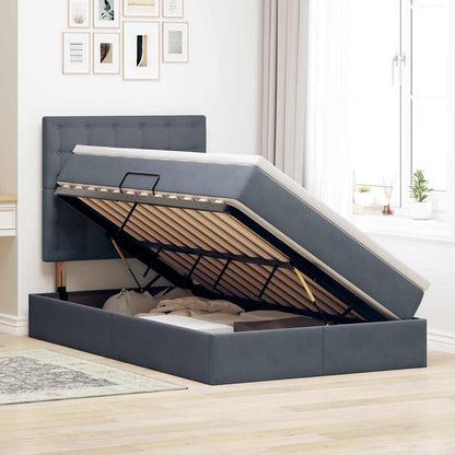 Letto con contenitore e materasso Grigio scuro 120 x 200 cm | homemem39