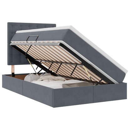 Letto con contenitore e materasso Grigio scuro 120 x 200 cm | homemem39
