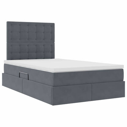 Letto con contenitore e materasso Grigio scuro 120 x 200 cm | homemem39