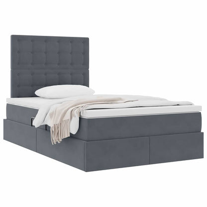 Letto con contenitore e materasso Grigio scuro 120 x 200 cm | homemem39