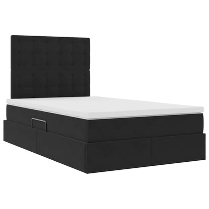 Letto con contenitore e materasso Nero 120 x 200 cm Velluto | homemem39