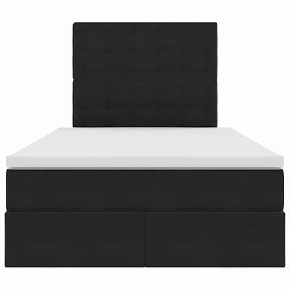 Letto con contenitore e materasso Nero 120 x 200 cm Velluto | homemem39