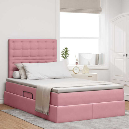 Letto con contenitore e materasso Rosa 120 x 200 cm Velluto | homemem39