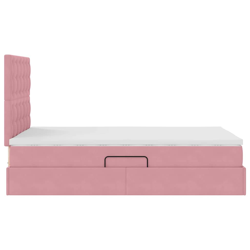 Letto con contenitore e materasso Rosa 120 x 200 cm Velluto | homemem39