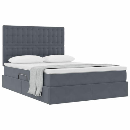 Letto con contenitore e materasso Grigio scuro 140 x 200 cm | homemem39