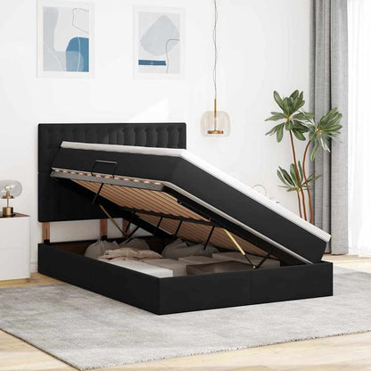 Letto con contenitore e materasso Nero 140 x 200 cm Velluto | homemem39