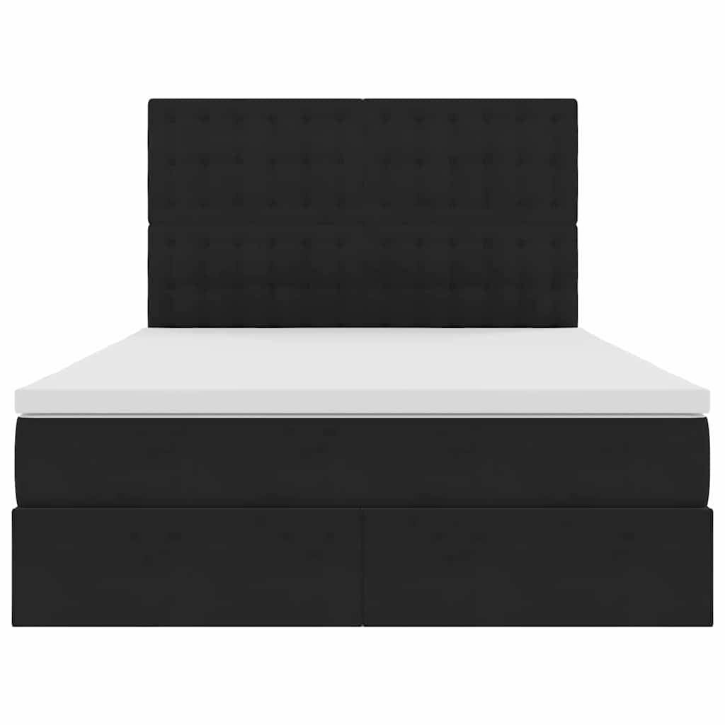 Letto con contenitore e materasso Nero 140 x 200 cm Velluto | homemem39