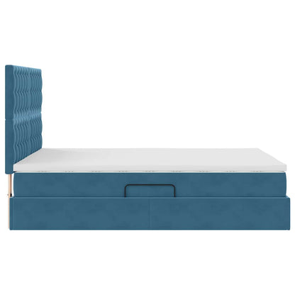 Letto con contenitore e materasso Blu Scuro 140 x 200 cm | homemem39