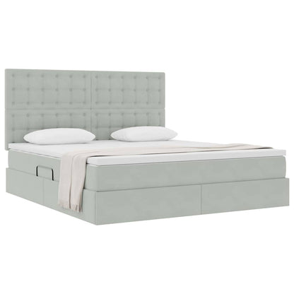 Letto con contenitore e materasso Grigio chiaro 160 x 200 cm | homemem39