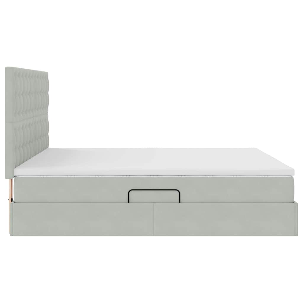 Letto con contenitore e materasso Grigio chiaro 160 x 200 cm | homemem39