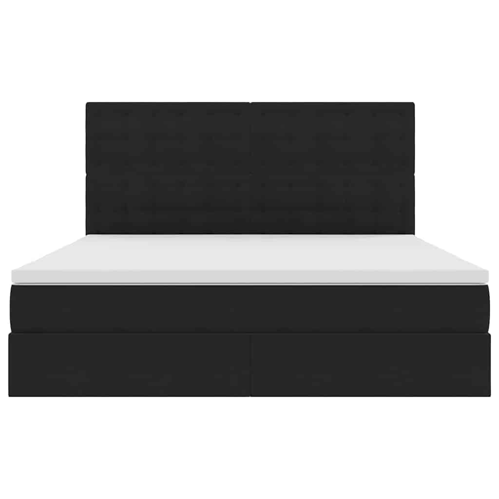 Letto con contenitore e materasso Nero 160 x 200 cm Velluto | homemem39
