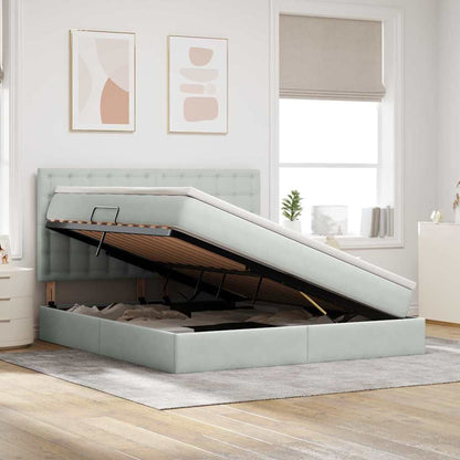 Letto con contenitore e materasso Grigio chiaro 180 x 200 cm | homemem39
