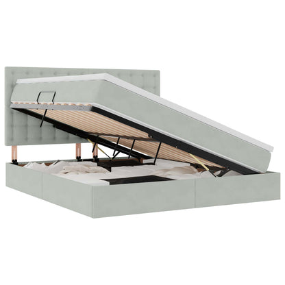 Letto con contenitore e materasso Grigio chiaro 180 x 200 cm | homemem39