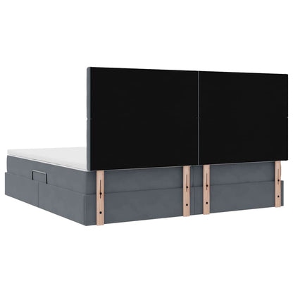 Letto con contenitore e materasso Grigio scuro 200 x 200 cm | homemem39