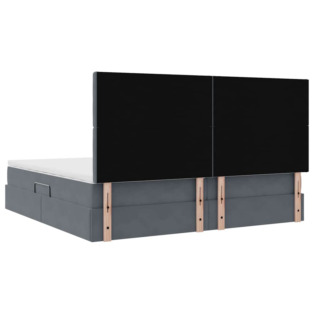 Letto con contenitore e materasso Grigio scuro 200 x 200 cm | homemem39