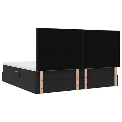 Letto con contenitore e materasso Nero 200 x 200 cm Velluto | homemem39