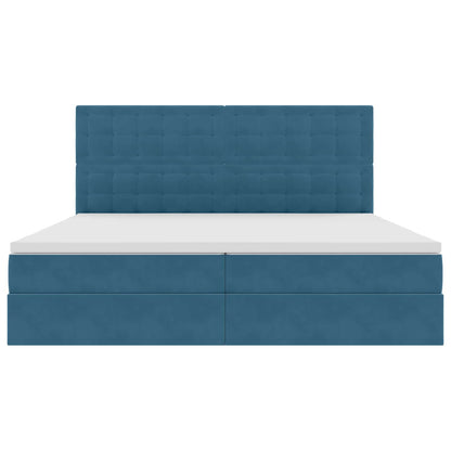 Letto con contenitore e materasso Blu Scuro 200 x 200 cm | homemem39
