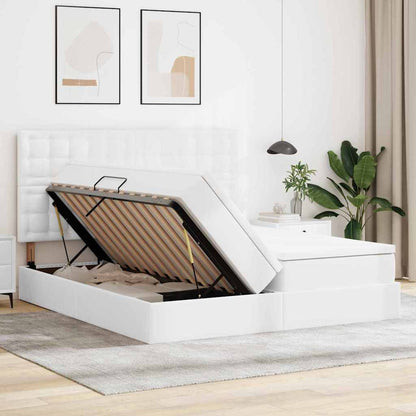Letto con contenitore e materasso Bianco Puro 180 x 200 cm | homemem39
