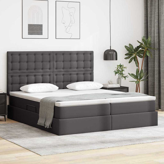 Letto con contenitore e materasso Grigio 180 x 200 cm | homemem39
