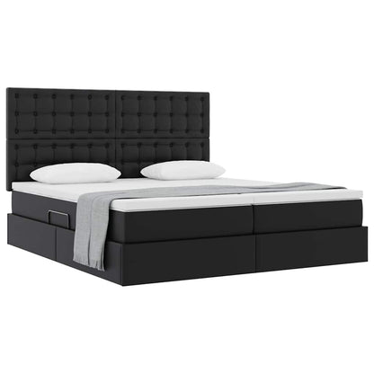 Letto con contenitore e materasso Nero 200 x 200 cm | homemem39