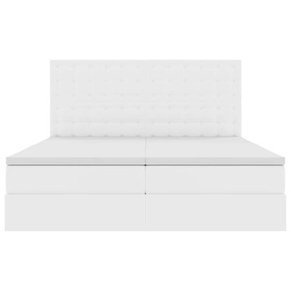 Letto con contenitore e materasso Bianco Puro 200 x 200 cm | homemem39