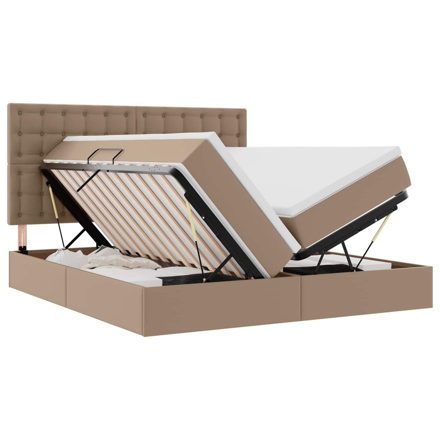 Letto con contenitore e materasso Cappuccino 200 x 200 cm | homemem39