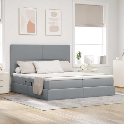 Letto con Contenitore Grigio Chiaro 180 x 200 cm Tessuto | homemem39