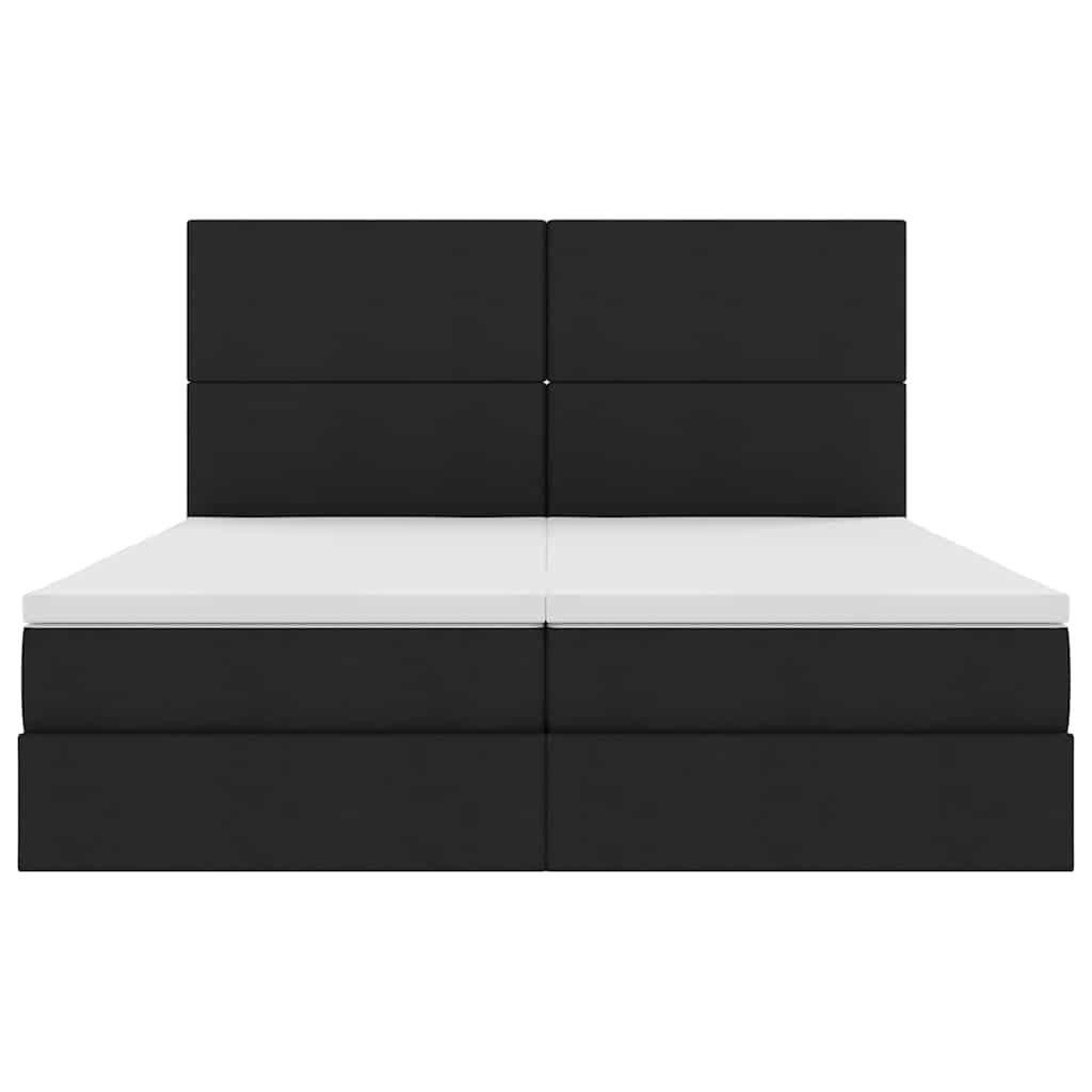 Letto con Contenitore con testiera Nero 180 x 200 cm Tessuto | homemem39