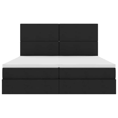Letto con Contenitore con testiera Nero 180 x 200 cm Tessuto | homemem39