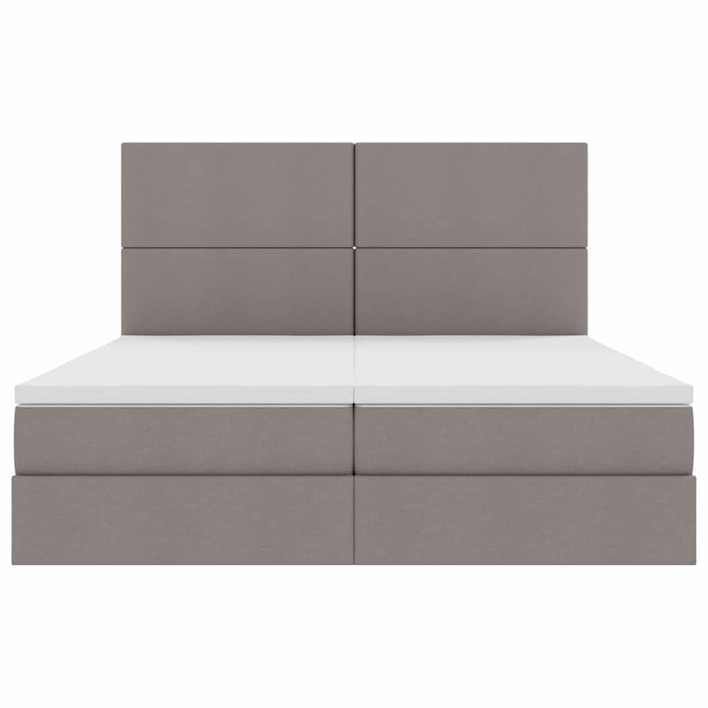 Letto con Contenitore con testiera Tortora 180 x 200 cm Tessuto | homemem39