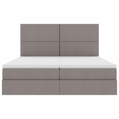 Letto con Contenitore con testiera Tortora 180 x 200 cm Tessuto | homemem39