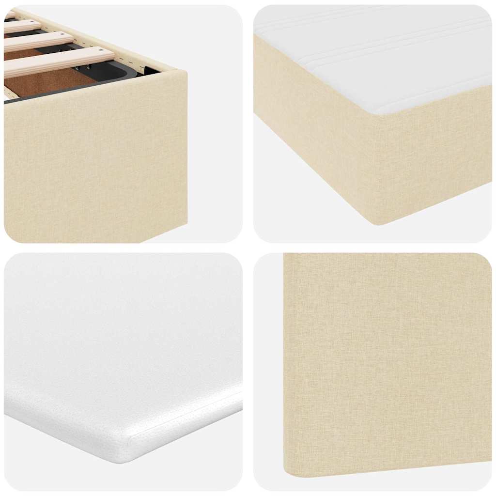Letto con Contenitore con testiera Crema 180 x 200 cm Tessuto | homemem39