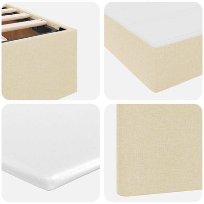 Letto con Contenitore con testiera Crema 180 x 200 cm Tessuto | homemem39