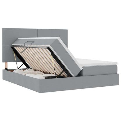 Letto con Contenitore Grigio Chiaro 200 x 200 cm Tessuto | homemem39