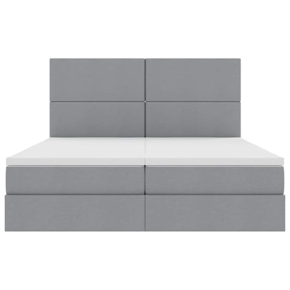 Letto con Contenitore Grigio Chiaro 200 x 200 cm Tessuto | homemem39