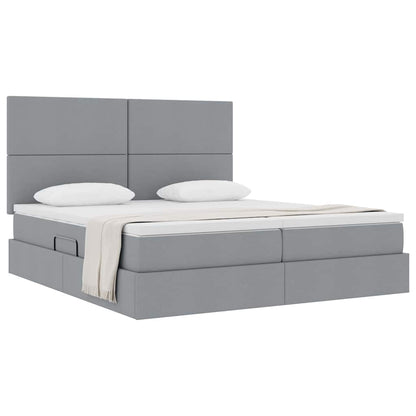 Letto con Contenitore Grigio Chiaro 200 x 200 cm Tessuto | homemem39