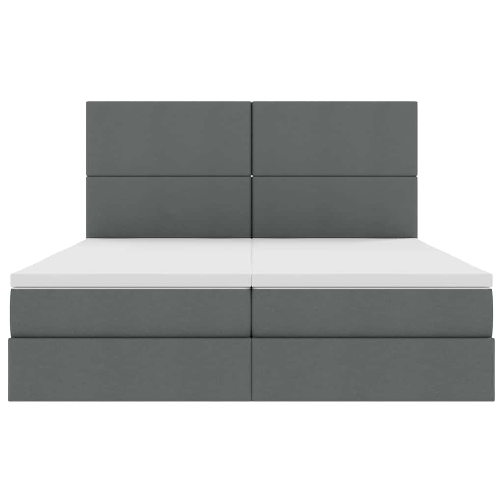 Letto con Contenitore Grigio Scuro 200 x 200 cm Tessuto | homemem39