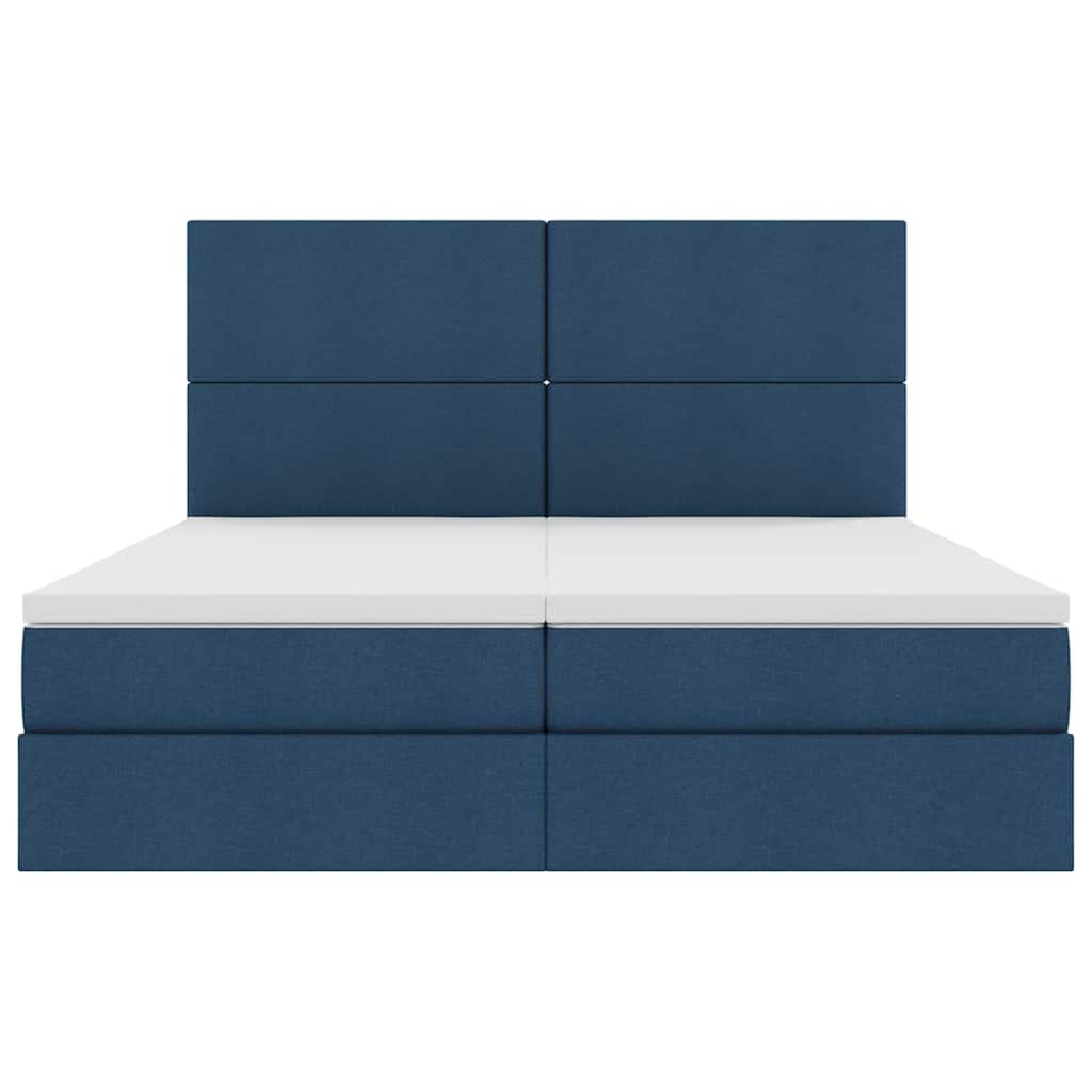 Letto con Contenitore con testiera Blu 200 x 200 cm Tessuto | homemem39