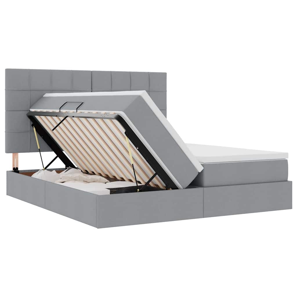 Letto con Contenitore Grigio Chiaro 180 x 200 cm Tessuto | homemem39
