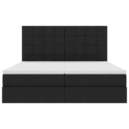 Letto con Contenitore con testiera Nero 180 x 200 cm Tessuto | homemem39