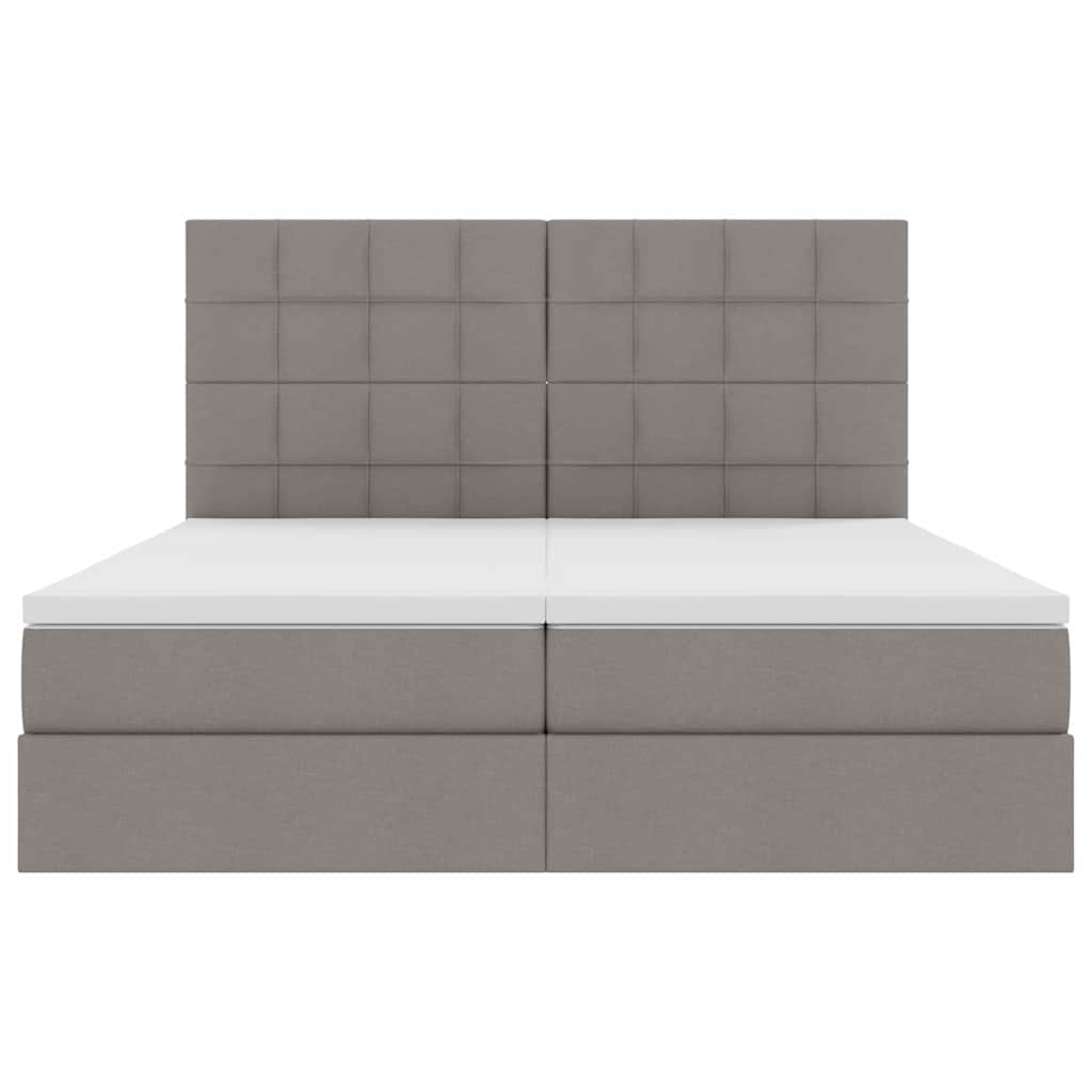 Letto con Contenitore con testiera Tortora 180 x 200 cm Tessuto | homemem39