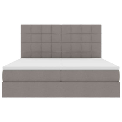 Letto con Contenitore con testiera Tortora 180 x 200 cm Tessuto | homemem39