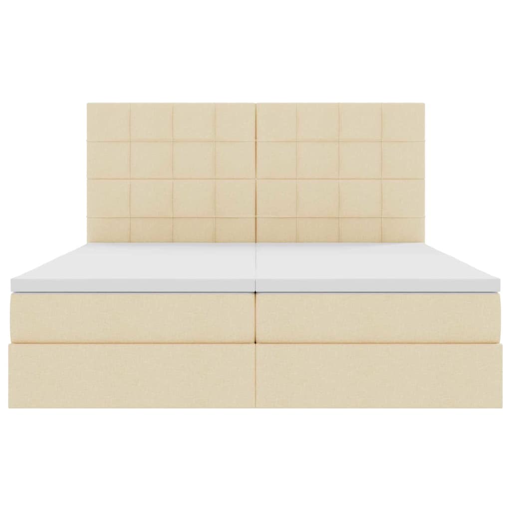 Letto con Contenitore con testiera Crema 180 x 200 cm Tessuto | homemem39