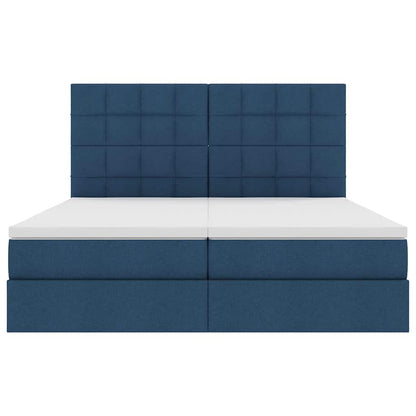 Letto con Contenitore con testiera Blu 180 x 200 cm Tessuto | homemem39